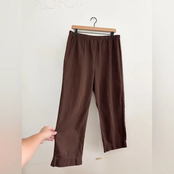 Vintage Hot Cotton Brown Linen Easy Pants - Picture 2 of 3